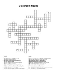 Classroom Nouns crossword puzzle