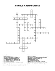 Famous Ancient Greeks crossword puzzle