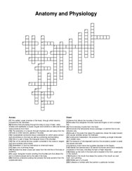 Anatomy and Physiology crossword puzzle
