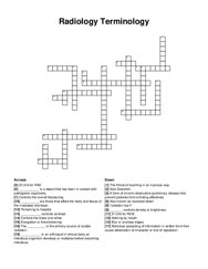 Radiology Terminology crossword puzzle