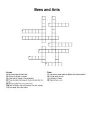 Bees and Ants crossword puzzle