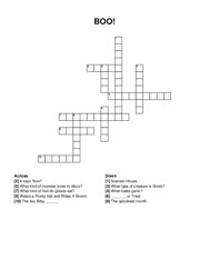 BOO! crossword puzzle