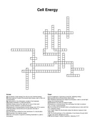 Cell Energy crossword puzzle