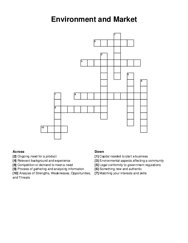 Environment and Market crossword puzzle