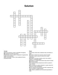 Solution crossword puzzle