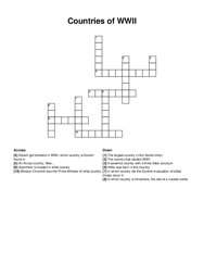 Countries of WWII crossword puzzle