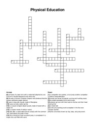 Physical Education crossword puzzle