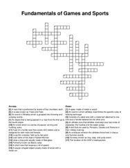 Fundamentals of Games and Sports crossword puzzle