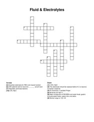Fluid & Electrolytes crossword puzzle
