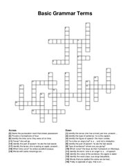 Basic Grammar Terms crossword puzzle