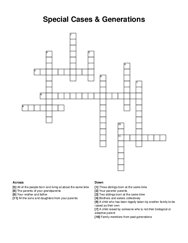Special Cases & Generations crossword puzzle