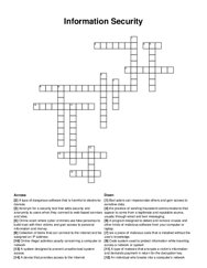Information Security crossword puzzle