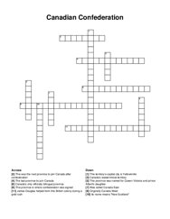Canadian Confederation crossword puzzle