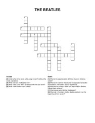 THE BEATLES crossword puzzle