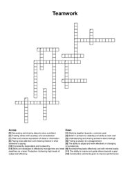 Teamwork crossword puzzle