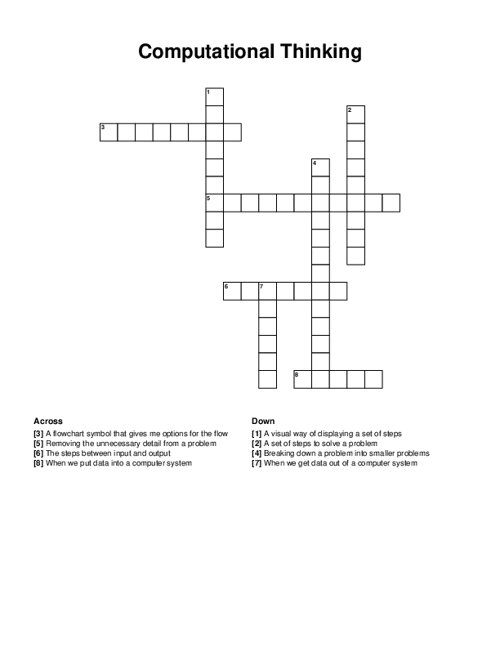 Computational Thinking Crossword Puzzle