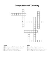 Computational Thinking crossword puzzle