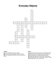 Everyday Objects crossword puzzle