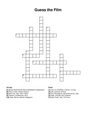 Guess the Film crossword puzzle