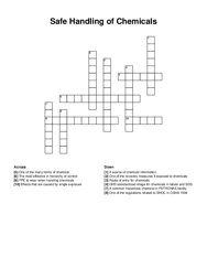 Safe Handling of Chemicals crossword puzzle