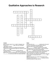Qualitative Approaches to Research crossword puzzle