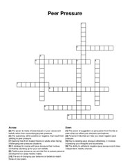 Peer Pressure crossword puzzle