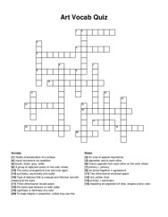 Art Vocab Quiz crossword puzzle
