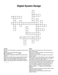 Digital System Design crossword puzzle