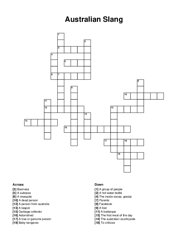 Australian Slang crossword puzzle