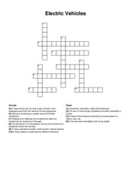 Electric Vehicles crossword puzzle