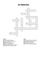 Art Materials crossword puzzle