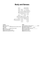 Body and Senses crossword puzzle