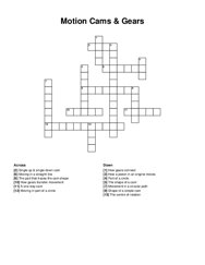 Motion Cams & Gears crossword puzzle
