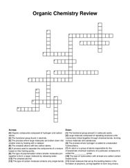 Organic Chemistry Review crossword puzzle