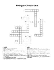 Polygons Vocabulary crossword puzzle