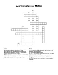 Atomic Nature of Matter crossword puzzle