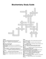 Biochemistry Study Guide crossword puzzle