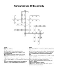 Fundamentals Of Electricity crossword puzzle