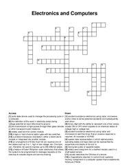 Electronics and Computers crossword puzzle
