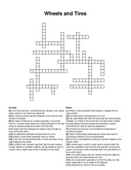 Wheels and Tires crossword puzzle