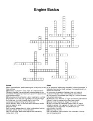 Engine Basics crossword puzzle