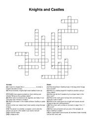 Knights and Castles crossword puzzle