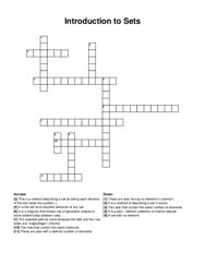 Introduction to Sets crossword puzzle