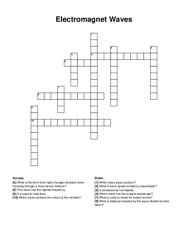 Electromagnet Waves crossword puzzle