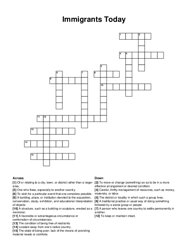 Immigrants Today crossword puzzle