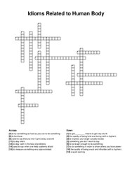 Idioms Related to Human Body crossword puzzle