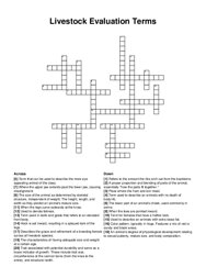 Livestock Evaluation Terms crossword puzzle