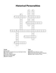 Historical Personalities crossword puzzle