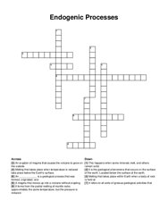 Endogenic Processes crossword puzzle