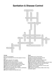 Sanitation & Disease Control crossword puzzle